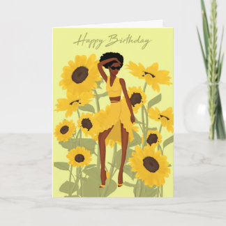 Black Girl Birthday Card Karte