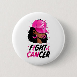 Black Girl Black Woman Breast Cancer Awareness But Button