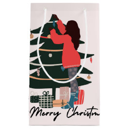Black Girl Christmas Bag Kleine Geschenktüte