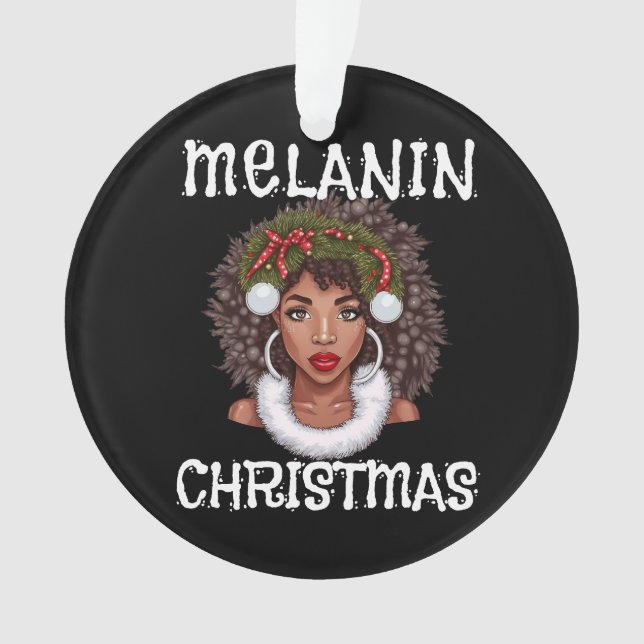 Black Girl Christmas Magic Melanin Ugly Xmas Sweat Ornament (Vorderseite)