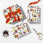 Black Girl Construction Personalized  Geschenkpapier Set<br><div class="desc">Detailed Construction Worker wrapping paper featuring a multicultural girl construction worker directing a Girl driving a dump truck,  cement mixer and excavator. This custom name gift wrap is perfect for any occasion. Any Occasion Wrapping Paper for Kids.</div>