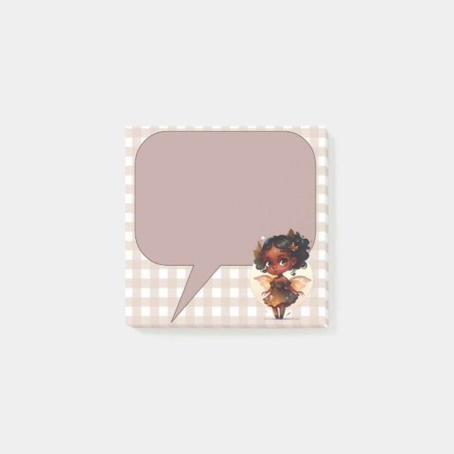 Black Girl Fairy Post It Note Post-it Klebezettel (Vorderseite)
