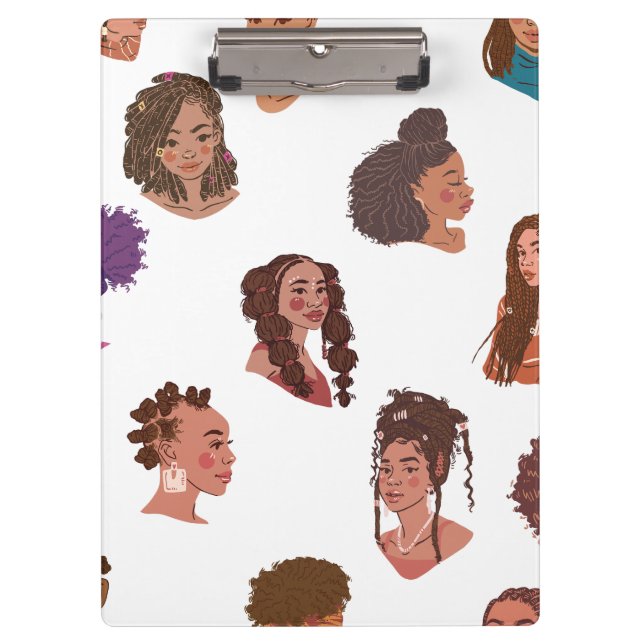 Black Girl Hairstyles Klemmbrett (Vorderseite)