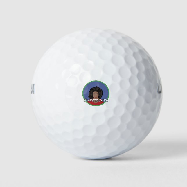 Black Girl Juneteenth Golfball (Vorderseite)