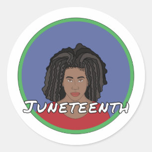 Black Girl Juneteenth Runder Aufkleber