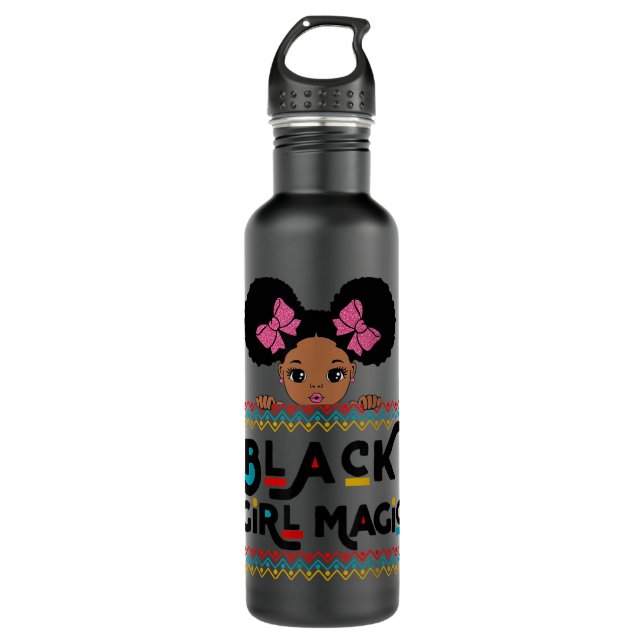 Black Girl Magic African American Melanin Kids Tod Edelstahlflasche (Vorderseite)