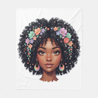 Black Girl Magic Afro Diva Fleecedecke
