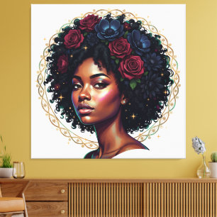Black Girl Magic Afro Diva Leinwanddruck