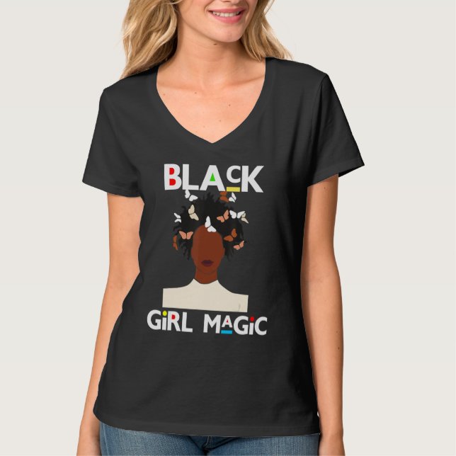 Black Girl Magic Afro Frau Sista Melanin Frauen Au T-Shirt (Vorderseite)