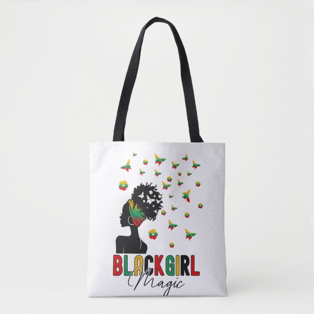 Black Girl Magic Afro Frau Tasche (Vorderseite)