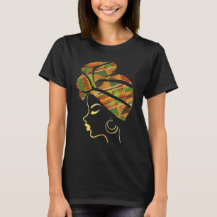 Black Girl Magic Afro Melanin Woman Headwrap Black T-Shirt