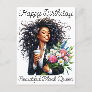 Black Girl Magic Birthday Sista Melanin Frau Feiertagspostkarte