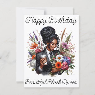 Black Girl Magic Birthday Sista Melanin Frau Postkarte