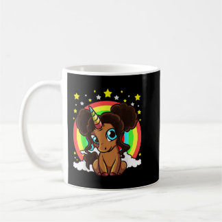 Black Girl Magic Einhorn Afro Puffs Brown Hautschn Kaffeetasse