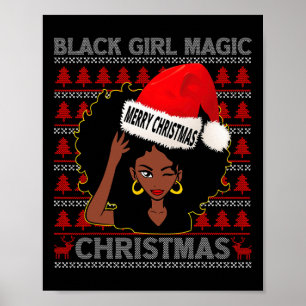 Black Girl Magic Frohe Weihnachts Afroamerikaner Poster