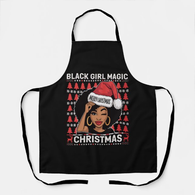 Black Girl Magic Frohe Weihnachts Afroamerikaner Schürze (Vorderseite)