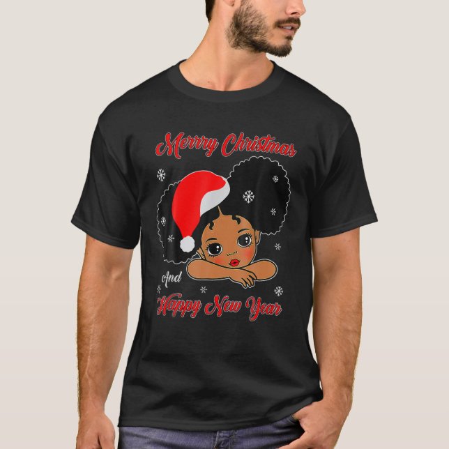 Black Girl Magic Frohe Weihnachts Afroamerikaner T-Shirt (Vorderseite)