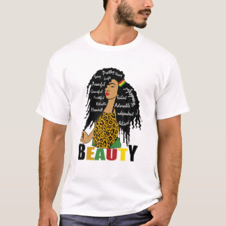 Black Girl Magic Nubian Princess Curly Afro Afrika T-Shirt