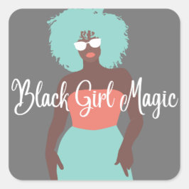 Black Girl Magic Quadratischer Aufkleber
