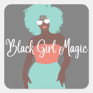 Black Girl Magic Quadratischer Aufkleber