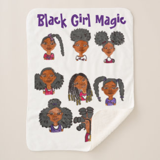 Black Girl Magic Sherpa Blanka Sherpadecke