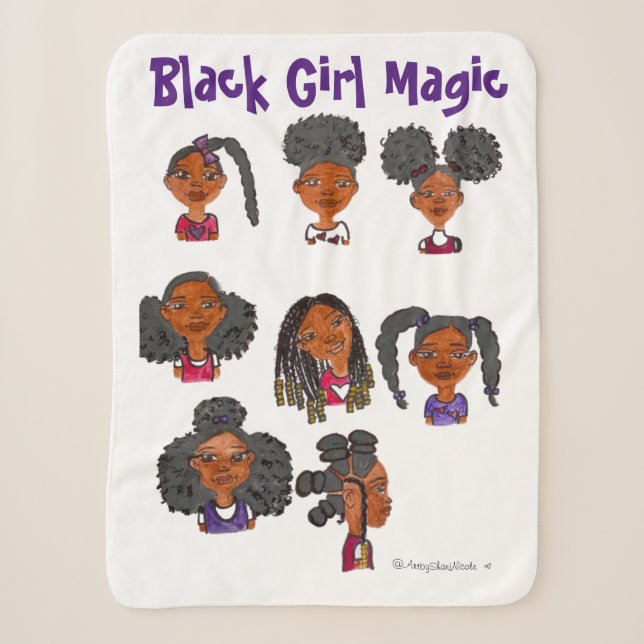 Black Girl Magic Sherpa Blanka Sherpadecke (Vorderseite)