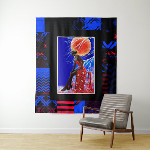 Black Girl Magic • Strahlende afrozentrische Kunst Wandteppich