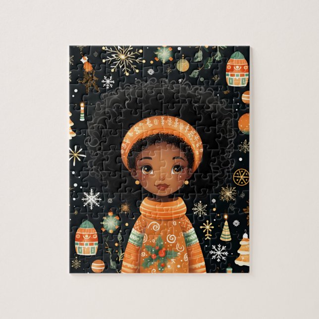 Black Girl Magic Weihnachtspuzzle für Kinder (Vertikal)
