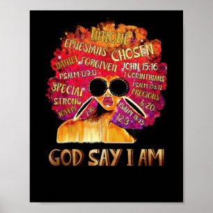 Black Girl Melanin God sagt Black History Prix Poster