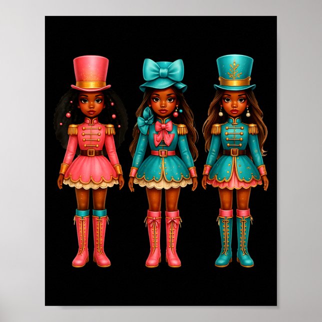 Black Girl Nutcracker Christmas Nk Nutcracker Xmas Poster (Vorne)