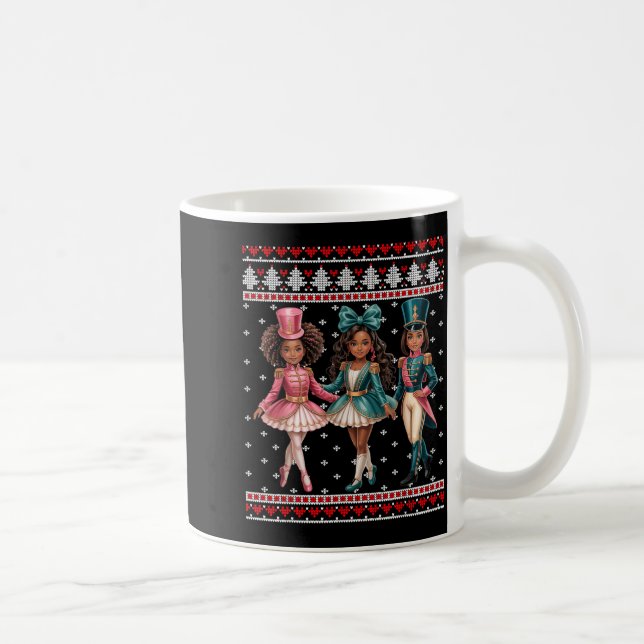 Black Girl Nutcracker Western Nutcracker Bow Ugly  Kaffeetasse (Rechts)