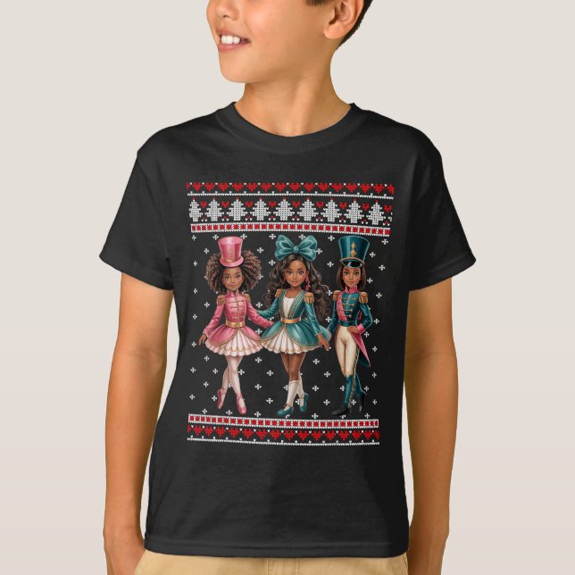 Black Girl Nutcracker Western Nutcracker Bow Ugly  T-Shirt (Vorderseite)