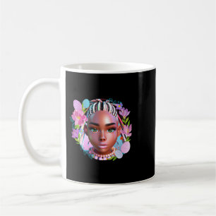 Black Girl Ostermagic Brown Skin Girls Frühjahr EZ Kaffeetasse