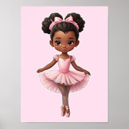 Black Girl Pink Ballerina Ballerina Ballett Poster