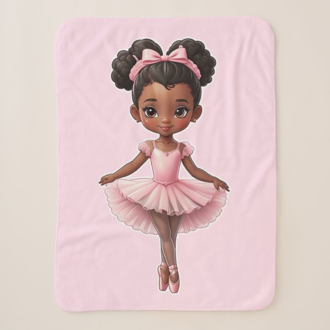 Black Girl Pink Ballerina Ballerina Ballett Sherpadecke (Vorderseite)