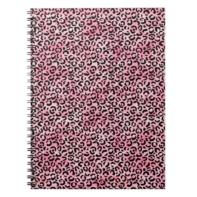Black Girl Pink Wasserfarbe Leopard Print Notizblock (Vorderseite)
