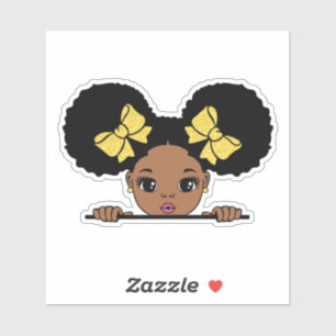 Black Girl Puff Hair Aufkleber