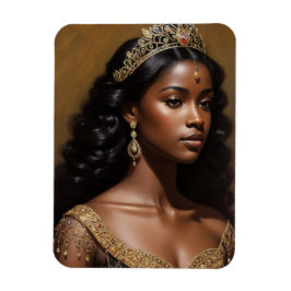 Black Girl Queen trägt Goldkrone Magnet