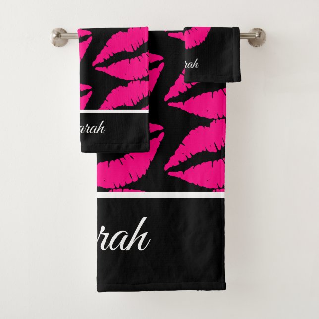 Black Girl Rose Lipstick Monogramme Nom Salle de b (En situation)