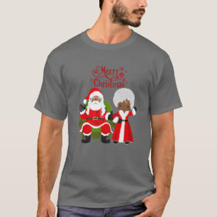 Black Girl Santa Claus Holiday African American Ch T-Shirt