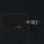Black Girl Script Monogram Name Modern Gepäckanhänger<br><div class="desc">Black Monogram Add your own Name Script Gepäcktasche Tag Der Taschentag macht den perfekten 16 Geburtstag,  Hochzeit,  Brautparty,  Babydusche oder Junggeselinnen-Abschied Geschenk für jemanden,  der sein Zimmer stilvoll dekoriert.</div>