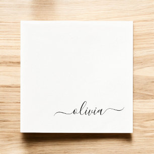 Black Girl Script Monogram Name Modern Serviette