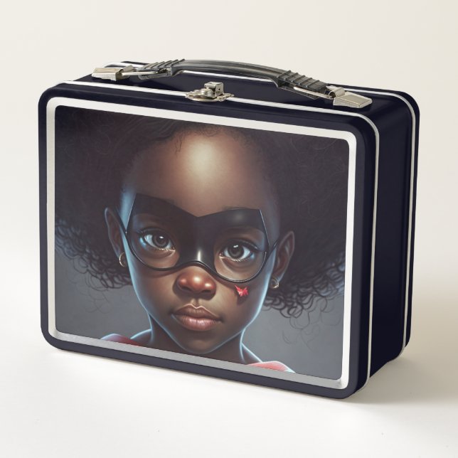 Black Girl Super Hero Lunch Box (Vorderseite)