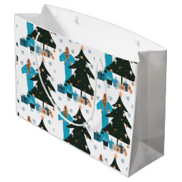 Black Girl White Hair Weihnachtsgeschenk Tasche Große Geschenktüte