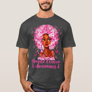 Black Girl Woman Support Believe Breast Cancer Awa T-Shirt