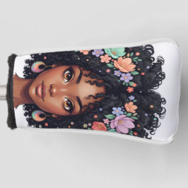 Black Girls Golf skurrile florale Afro-Frisur Headcover