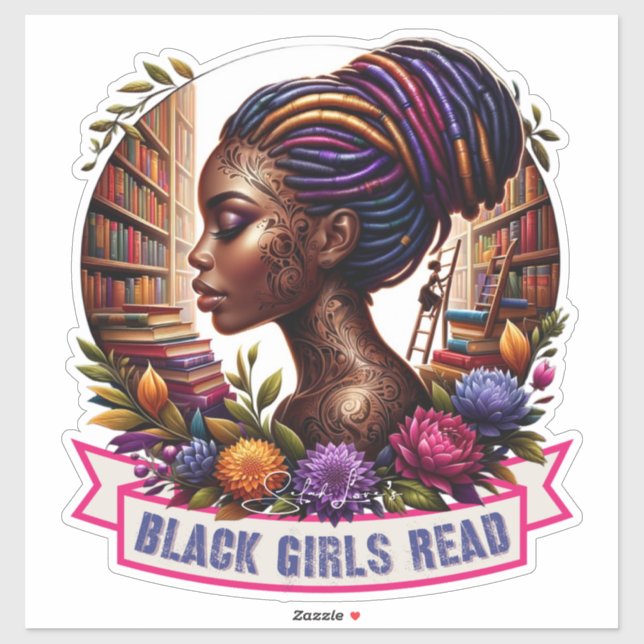 Black Girls lesen | 14x14 Kiss-Cut-Aufkleber Aufkleber (Blatt)