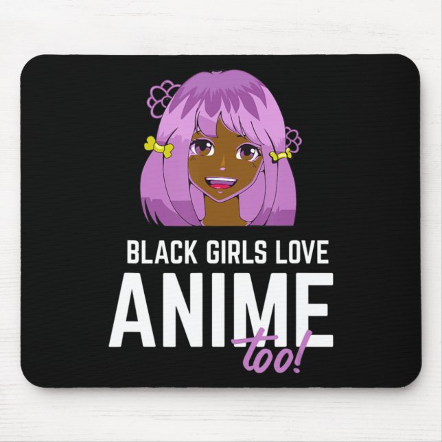 Black Girls Liebe Anime zu Afroamerikaner Mousepad (Vorne)