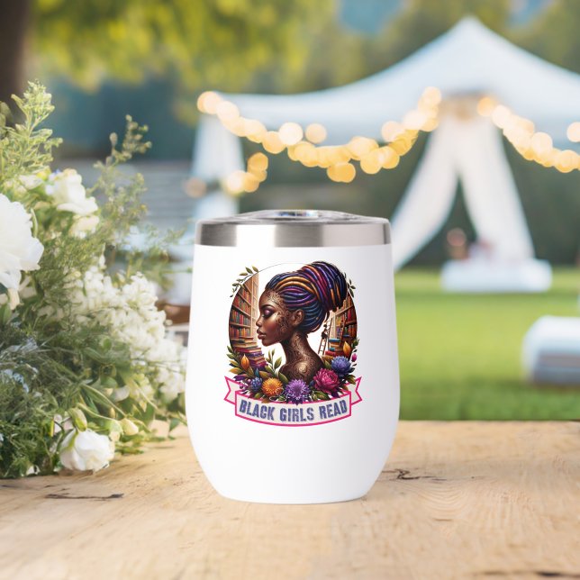 Black Girls Read Logo Vin Tumbler (Mariage (pivoté))