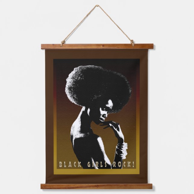Black Girls Rock — Empowerment  Wandteppich Mit Holzrahmen (Vorderseite)